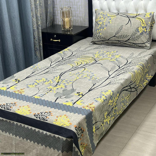 Crystal Cotton Printed Single Bedsheet (2PC) SB19