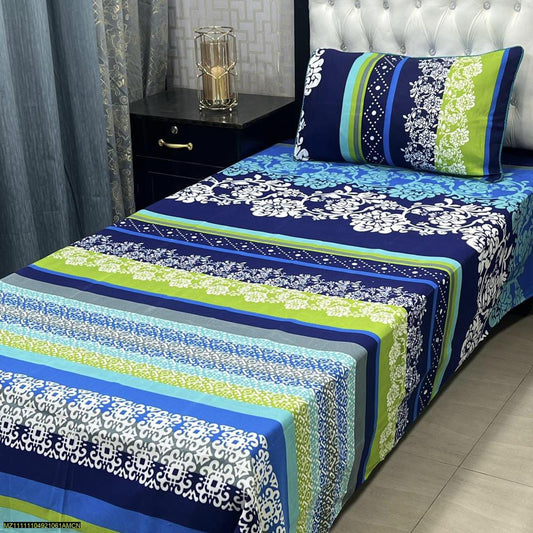 Crystal Cotton Printed Single Bedsheet (2PC) SB14