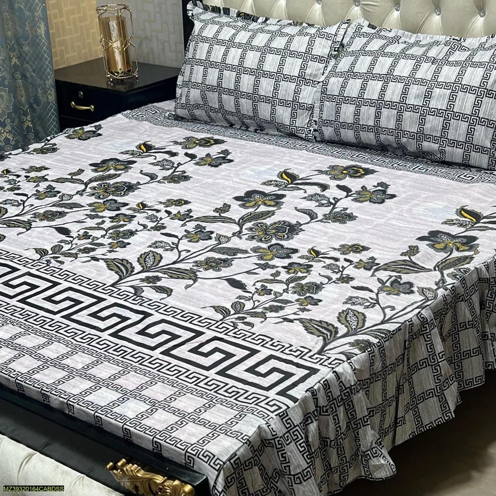 Cotton Salonica Printed Double Bedsheet KS23