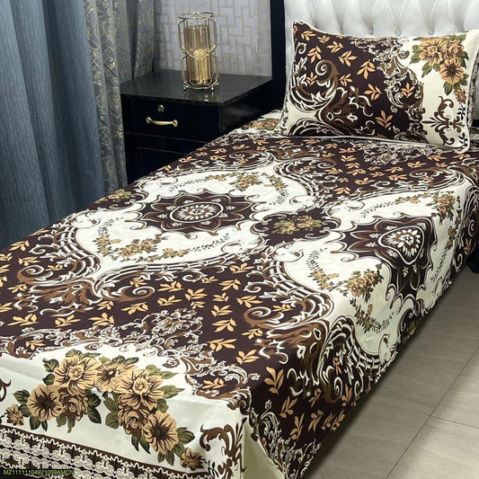 Crystal Cotton Printed Single Bedsheet (2PC) SB12