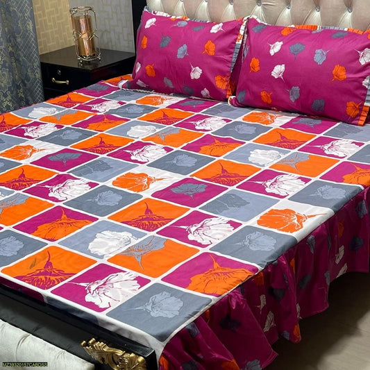 Cotton Salonica Printed Double Bedsheet KS16