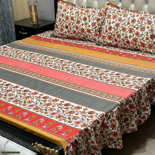 Cotton Salonica Printed Double Bedsheet KS17