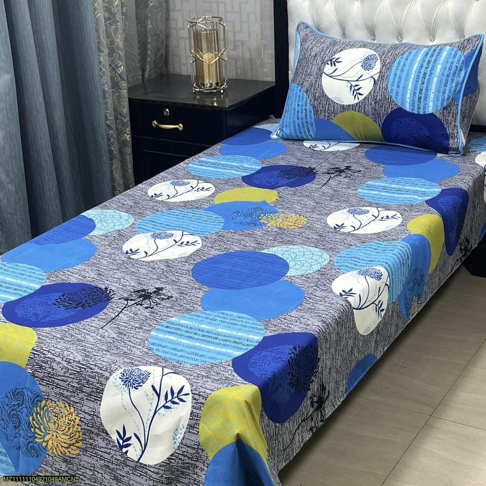 Crystal Cotton Printed Single Bedsheet (2PC) SB02