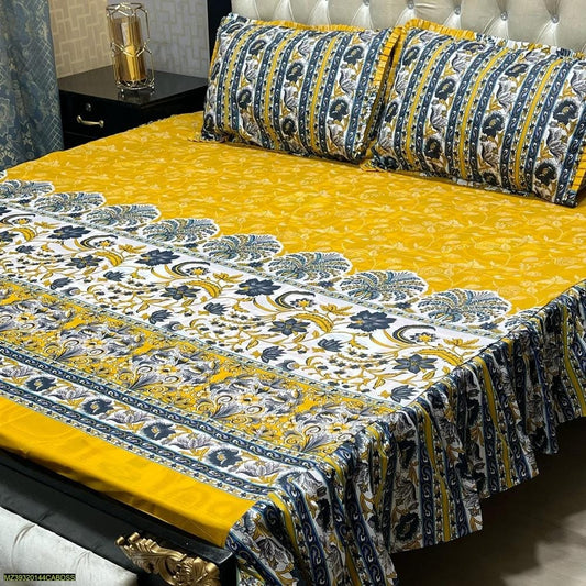 Cotton Salonica Printed Double Bedsheet KS09