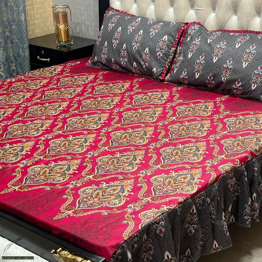 Cotton Salonica Printed Double Bedsheet KS03