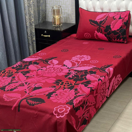 Crystal Cotton Printed Single Bedsheet (2PC) SB03