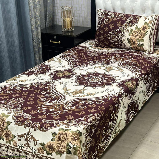 Crystal Cotton Printed Single Bedsheet (2PC) SB22